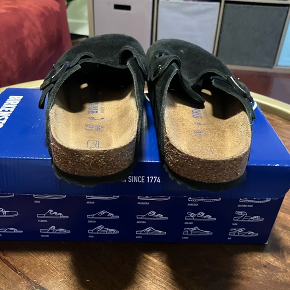 Birkenstock Boston BS Suede Leather Clog Black EU40 (US L9/M7) - Picture 5 of 8